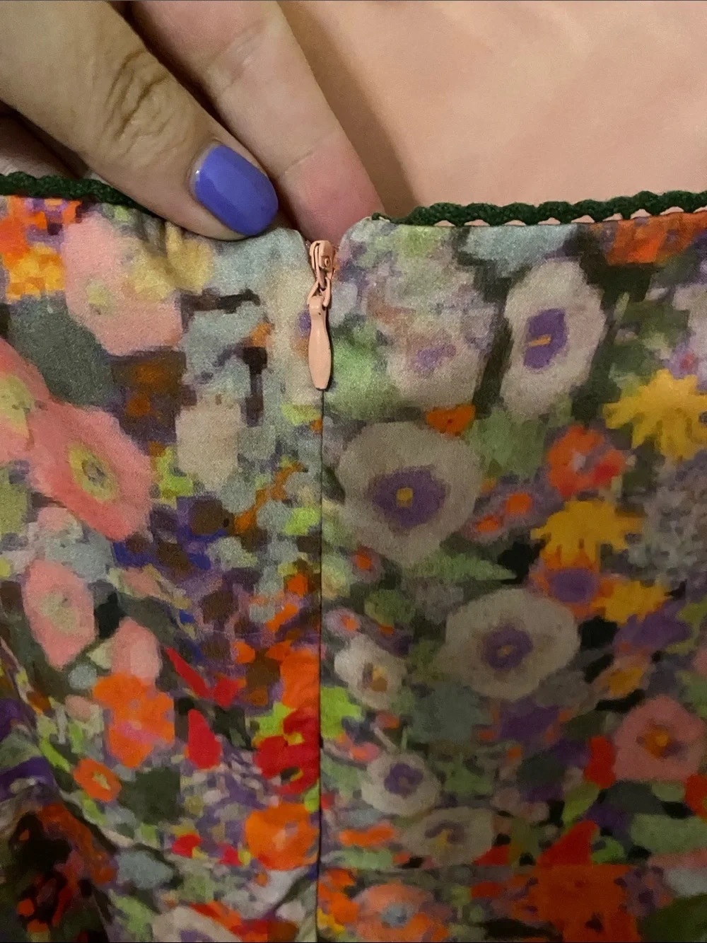 Floral Spaghetti-Strap Mini Dress in Purple & Pink - Picture 6 of 6